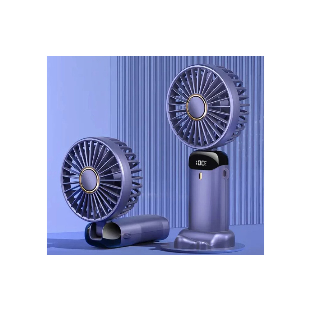 5-speed-mini-portable-fan-with-led-display-blue