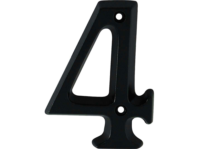 black-aluminium-number-4-house-number-97-mm