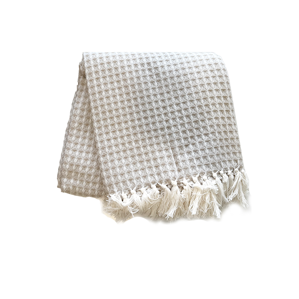 weaved-throw-over-two-tone-cream-colour-cotton-with-fringe-on-2-sides