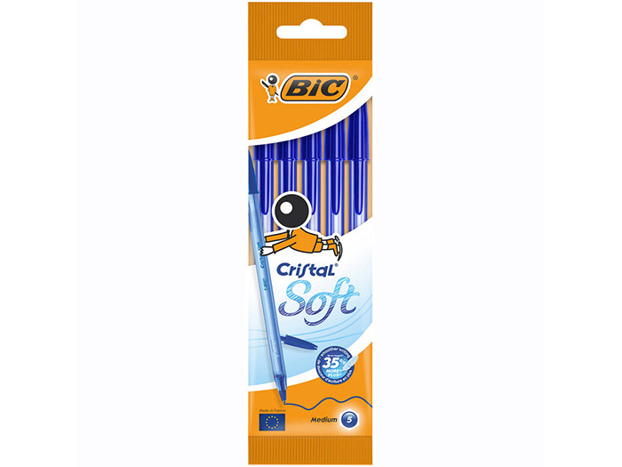 bic-cristal-soft-blue-ballpoint-pen-pack-of-5-pieces