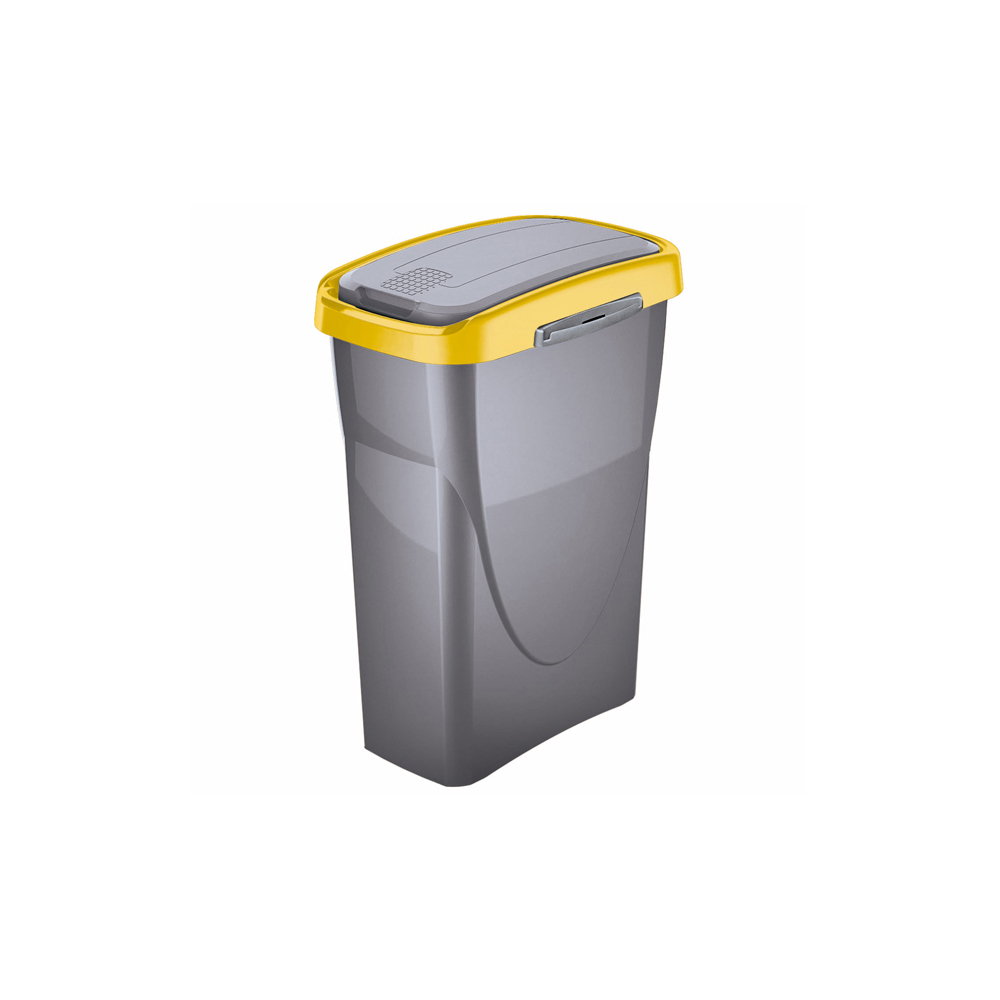 m-home-ecoswing-recycling-bin-silver-yellow-40l