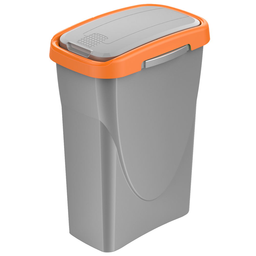 m-home-ecoswing-recycling-bin-silver-orange-40l