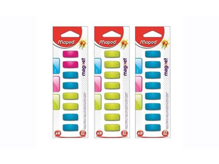 maped-rectangular-magnets-pack-of-8-pieces-3-assorted-colours