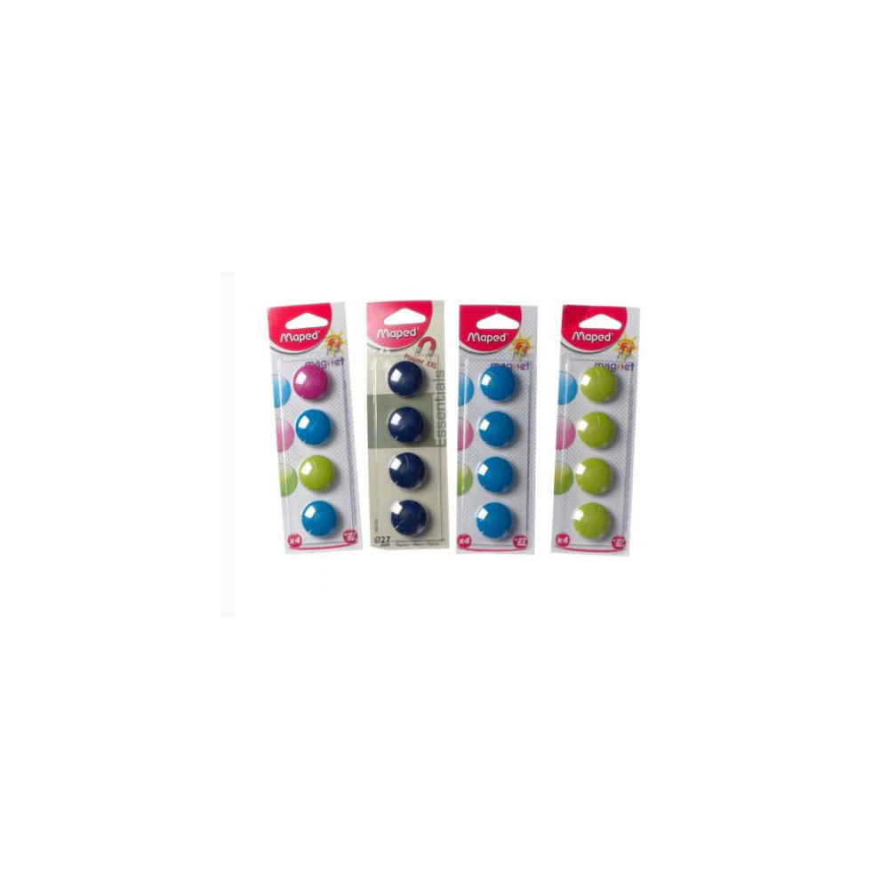 maped-round-magnet-pack-of-4-pieces-2-7cm-4-assorted-colours