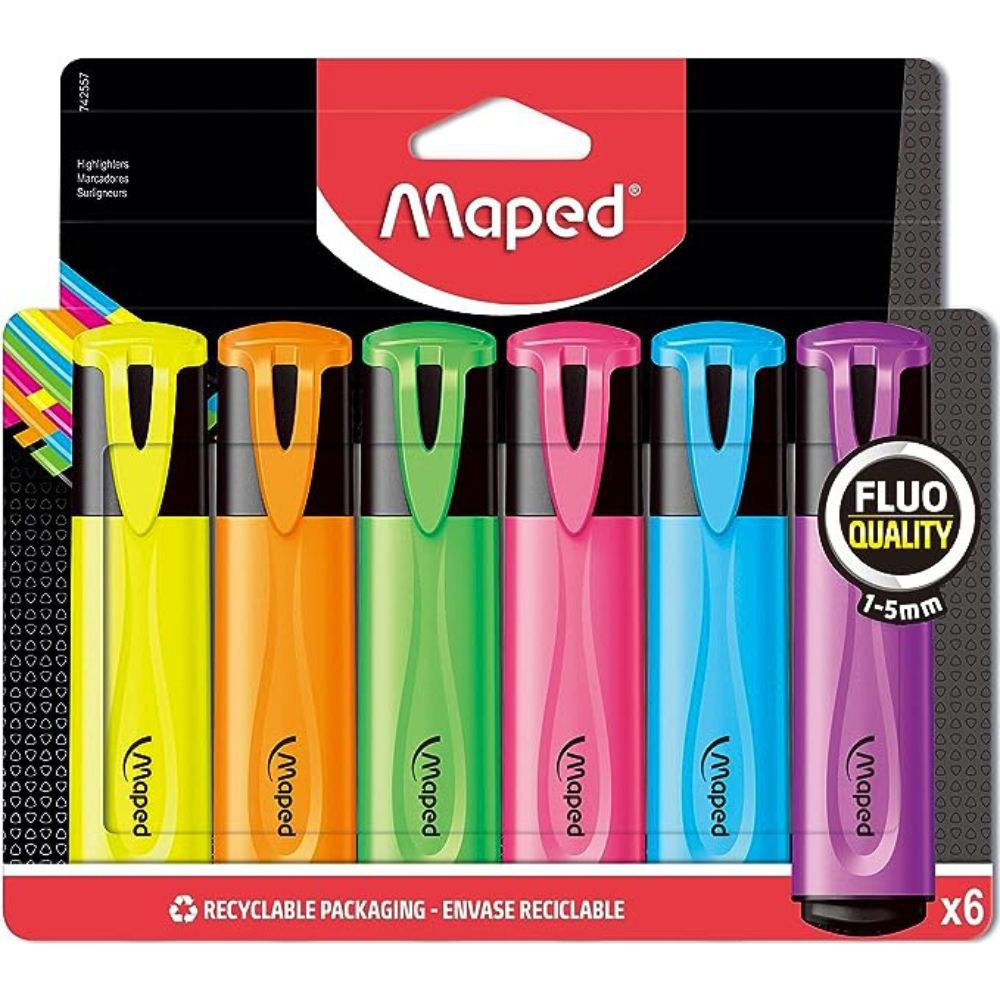 maped-fluo-highlighter-markers-assorted-colours