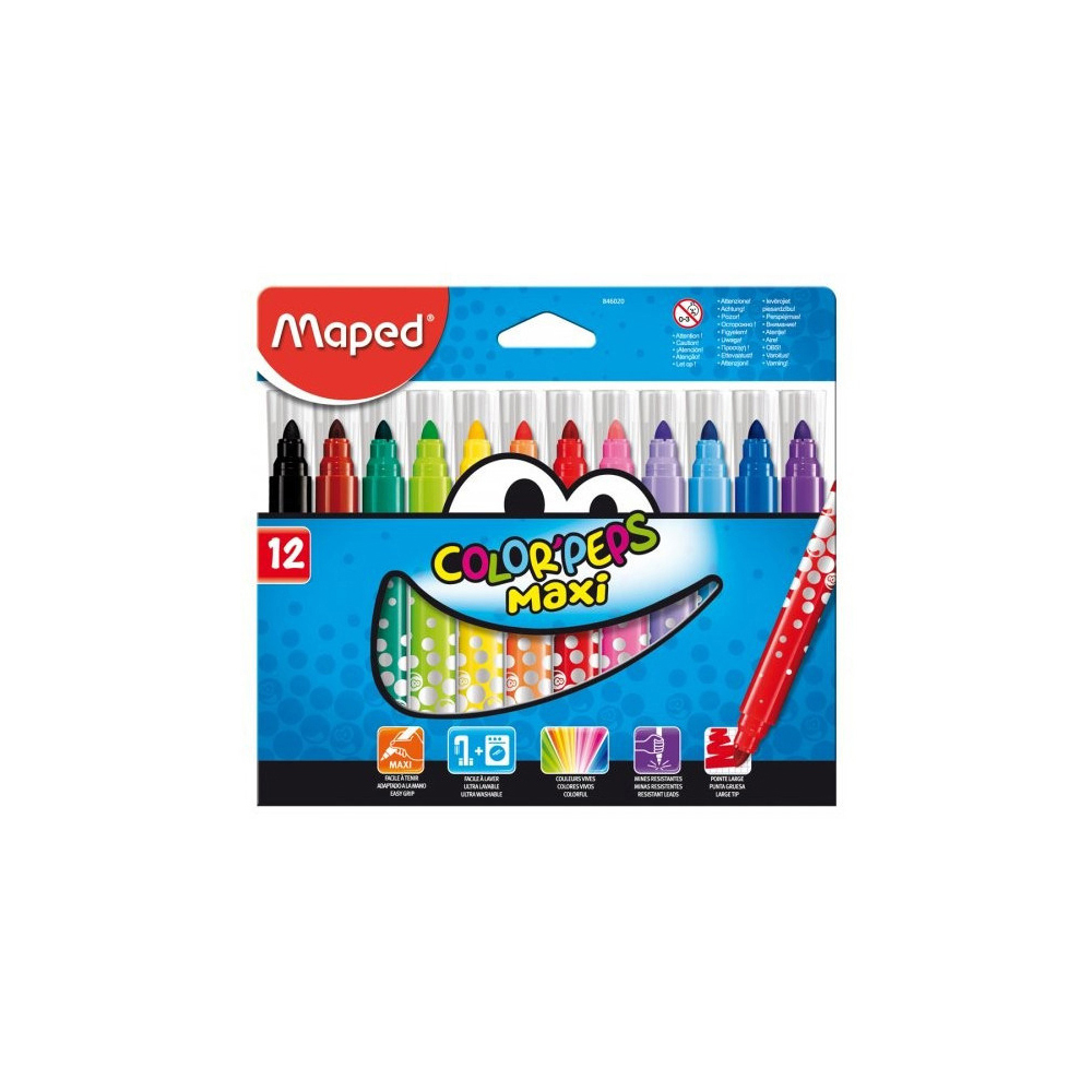 maped-maxi-colourpeps-felt-tip-markers-pack-of-12-pieces
