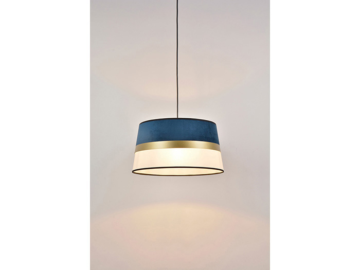 velvet-and-cotton-drum-hanging-pendent-light-in-marine-blue-and-white-38-cm