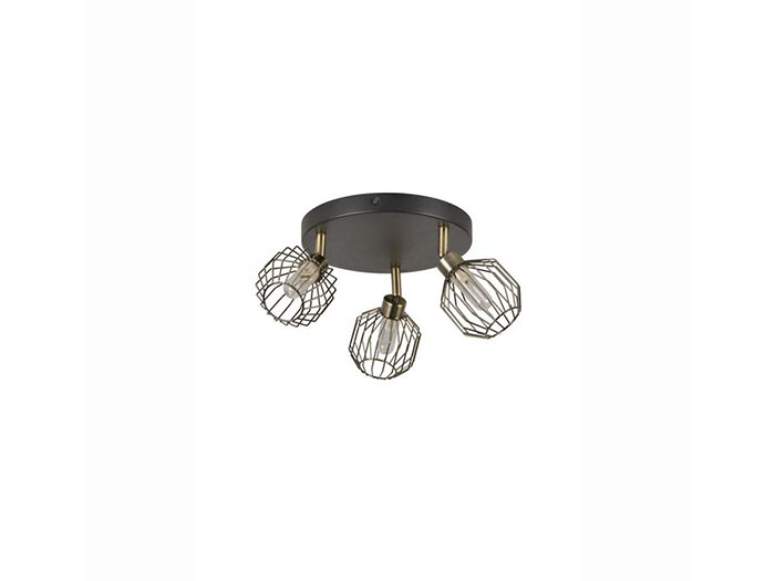 corep-wall-lamp-3-points-round-metal-base-black