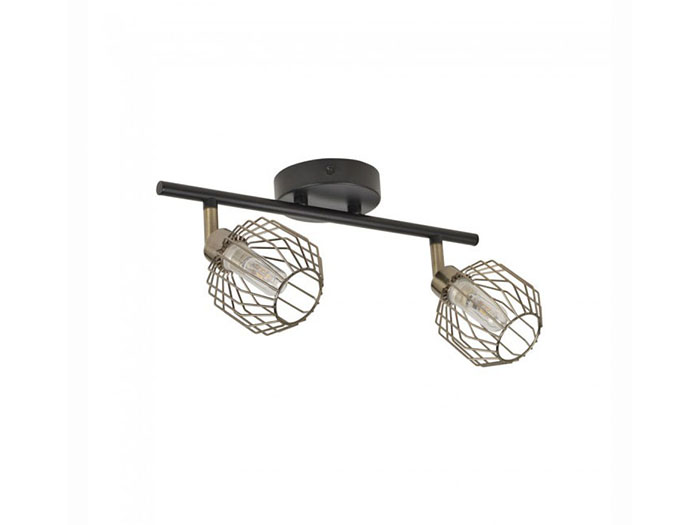 corep-wall-lamp-2-points-round-metal-base-black