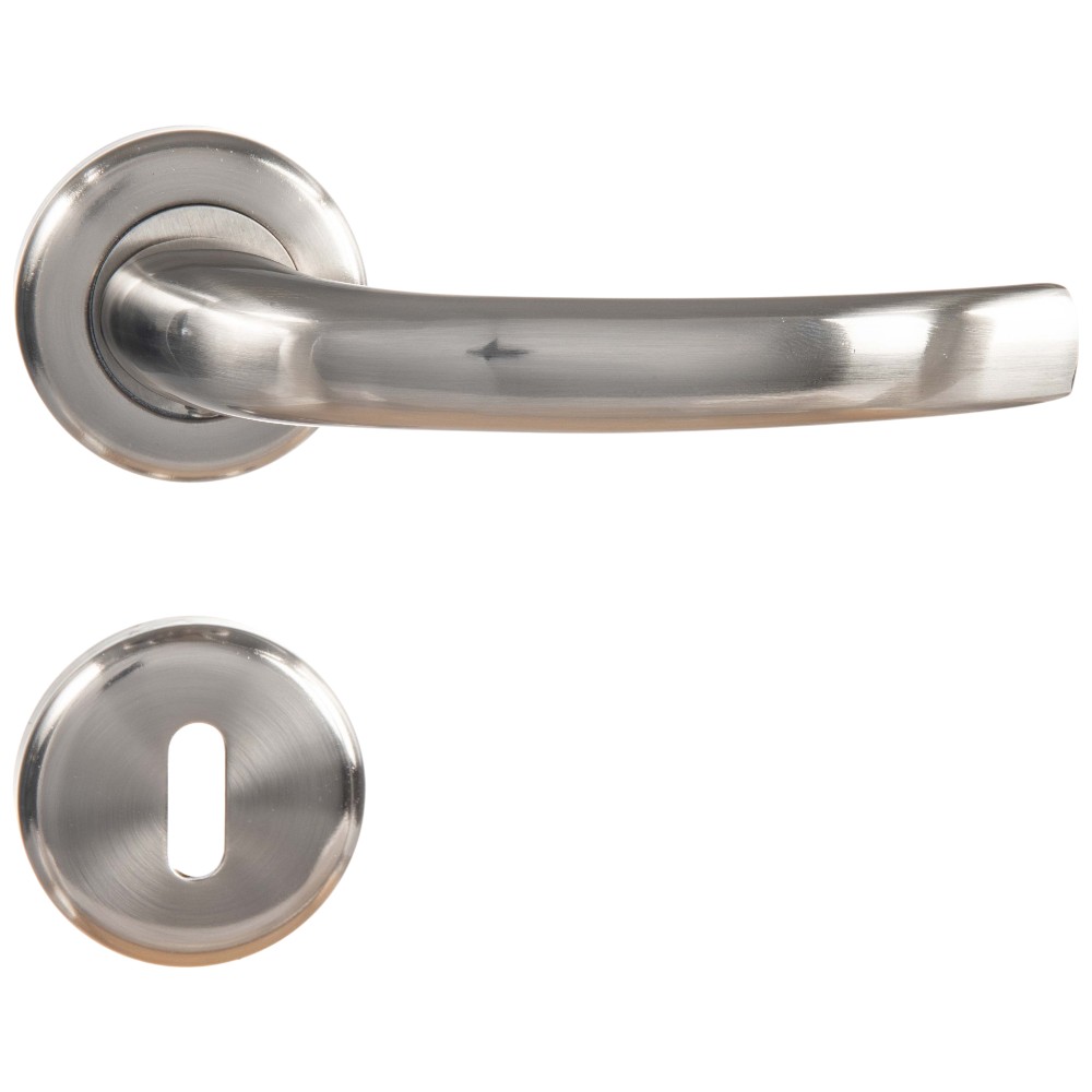 nickel-door-handle-with-rose-escutcheon-219