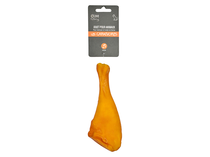 dog-toy-vinyl-squeaking-chicken-leg-17cm-x-7cm