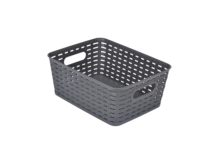 rattan-design-perforated-plastic-basket-dark-grey-5l