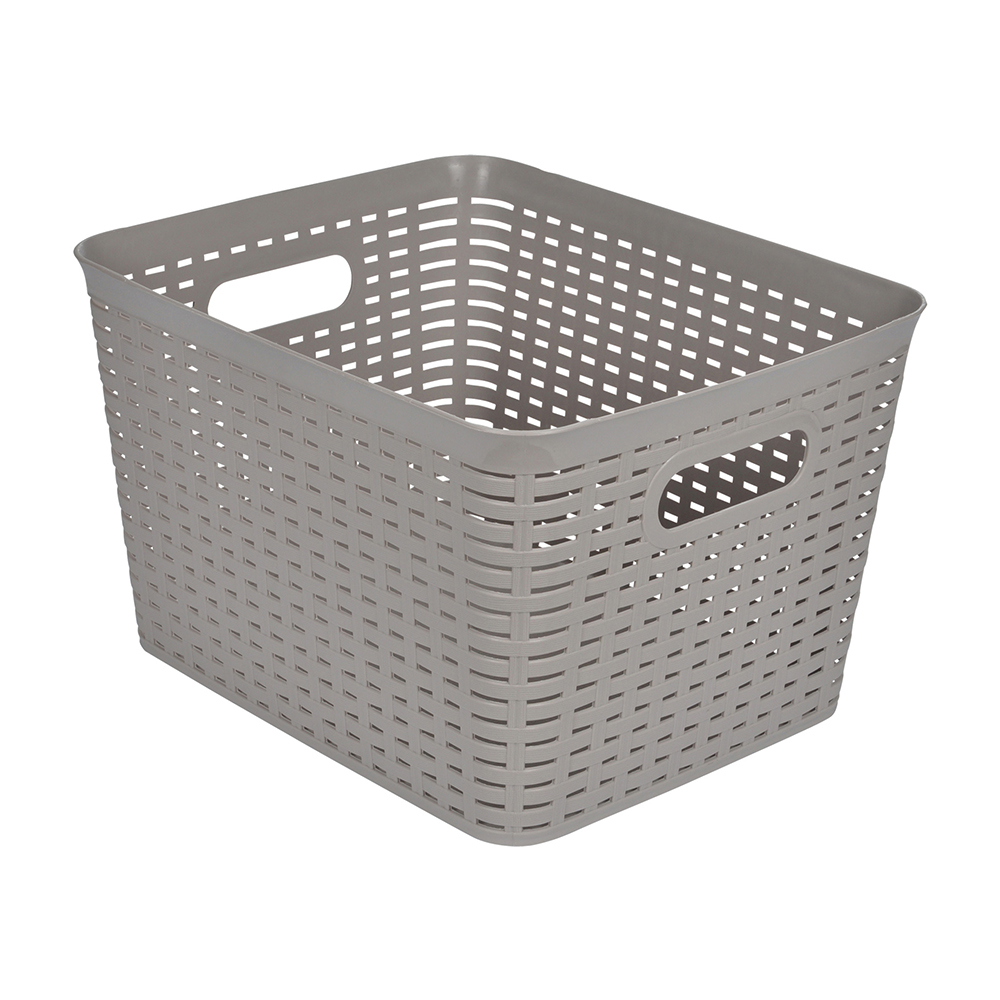 rattan-design-plastic-storage-basket-grey-23l