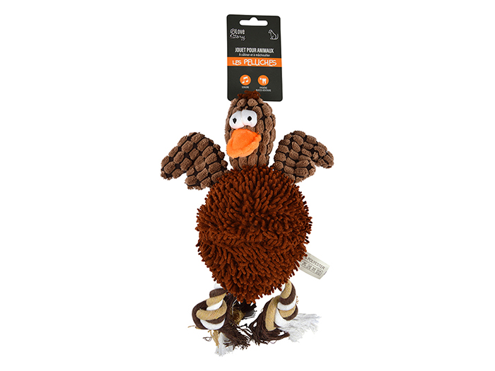 duck-shaped-dog-toy-polyester-rope-brown-28cm-x-10cm
