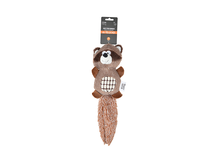 raccoon-soft-dog-toy-brown-40cm-x-12cm