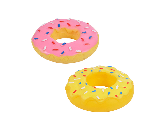 squeaky-dog-toy-donut-shape-14cm-2-assorted-colours