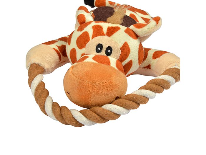 giraffe-shaped-polyester-plush-toy-for-dogs-with-rope-ring-squeaker-21cm