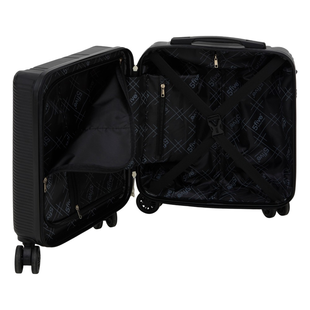 5five-suitcase-8-wheel-abs-xs-size-black