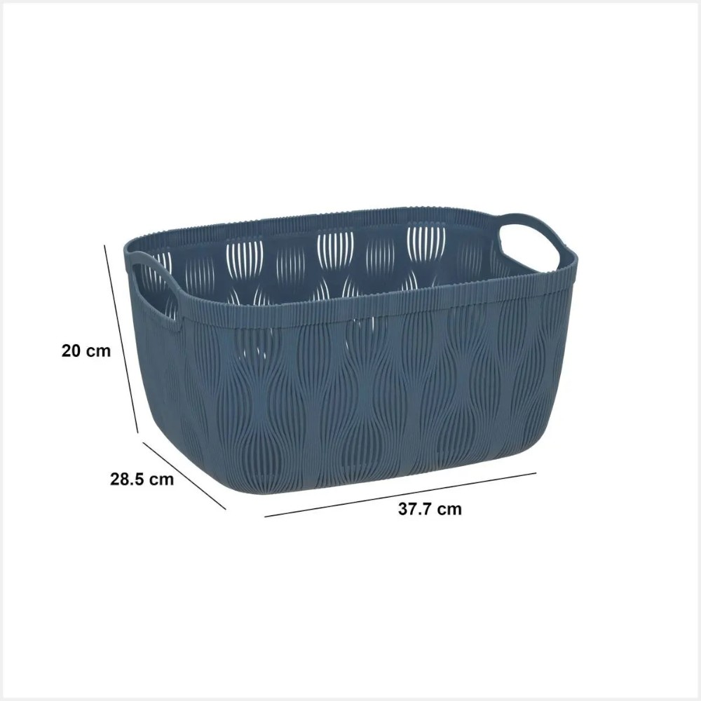 5five-leaf-design-laundry-basket-15-l-navy-blue