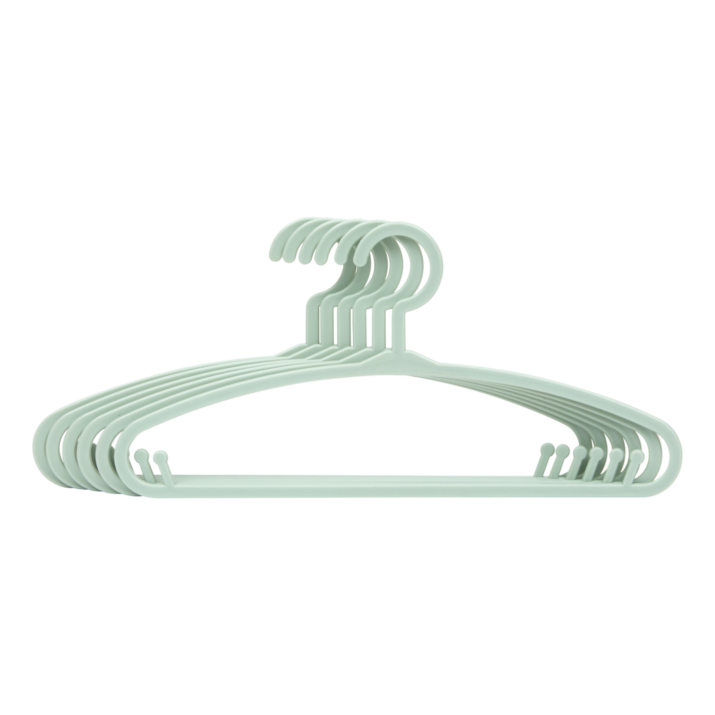 atmosphera-clothes-hangers-set-of-6-pcs-plastic-for-kids-green
