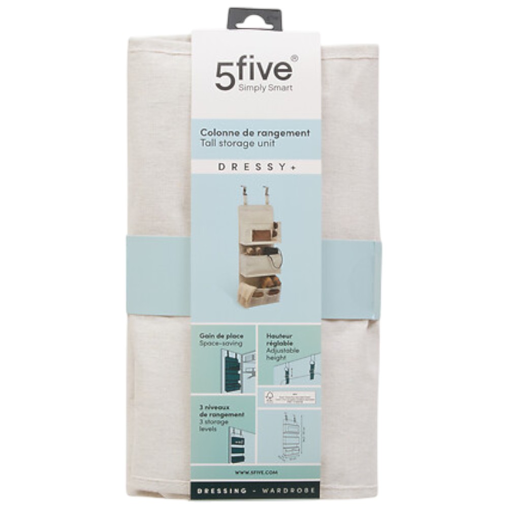 5five-dressy-3-tier-over-door-storage-organiser-beige-88-cm