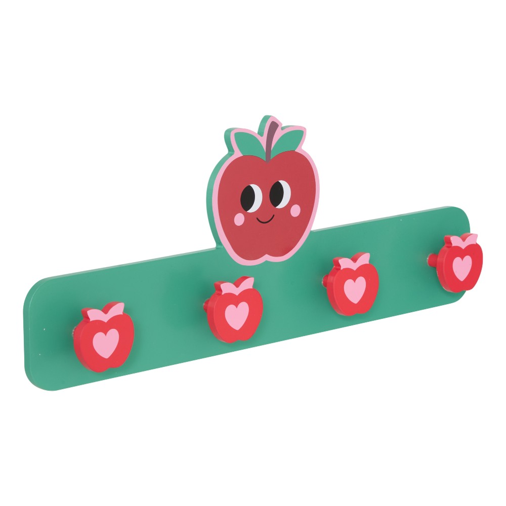 atmosphera-kids-chacha-4-hook-coat-rack-red-apple-design