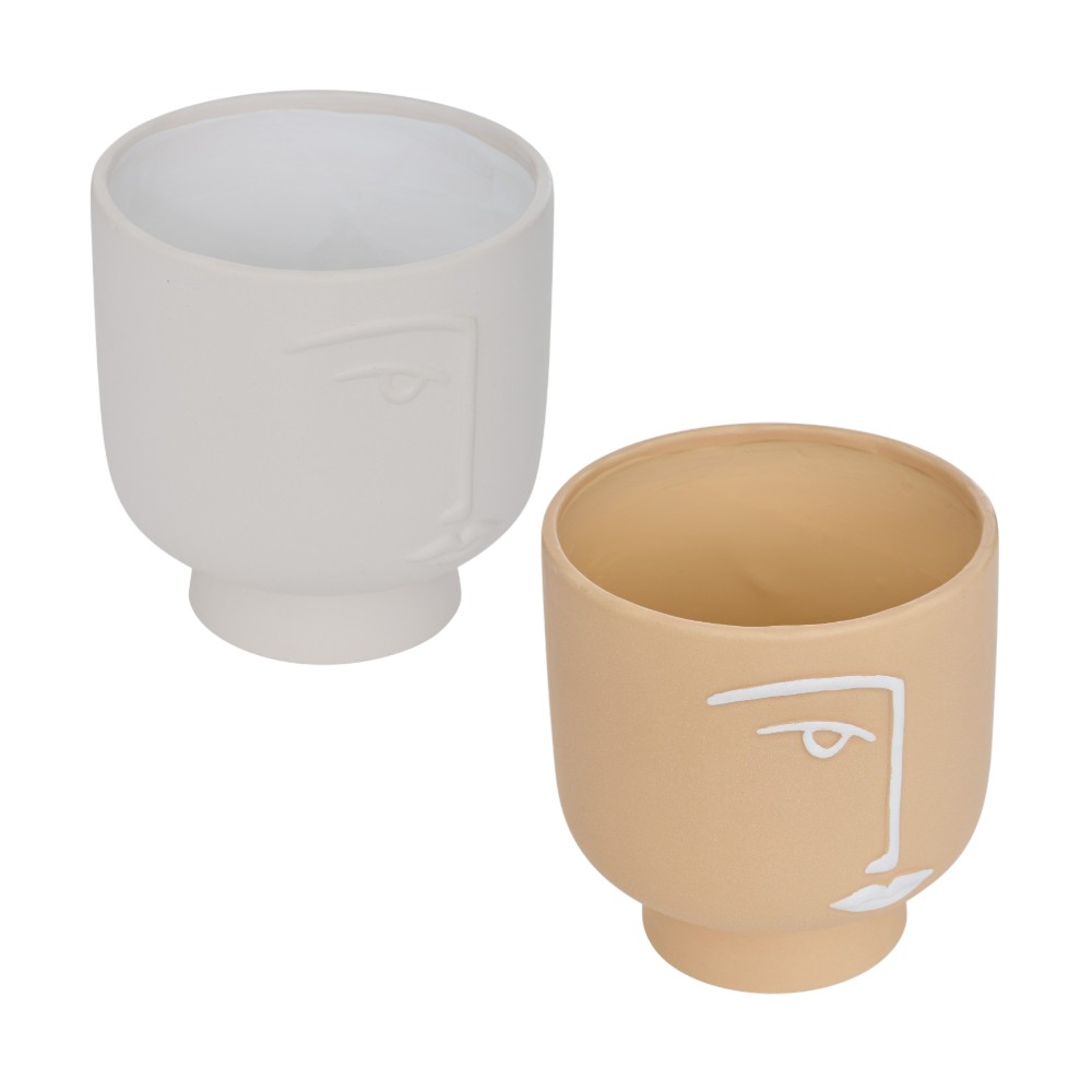 atmosphera-pots-pam-visage-h-17-cm-2-assorted-colours