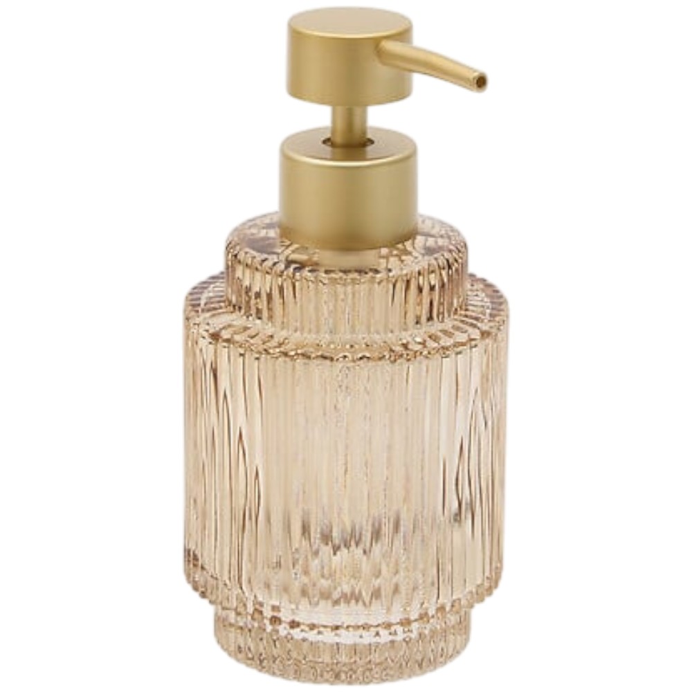 solis-ribbed-glass-soap-dispenser-amber-300ml