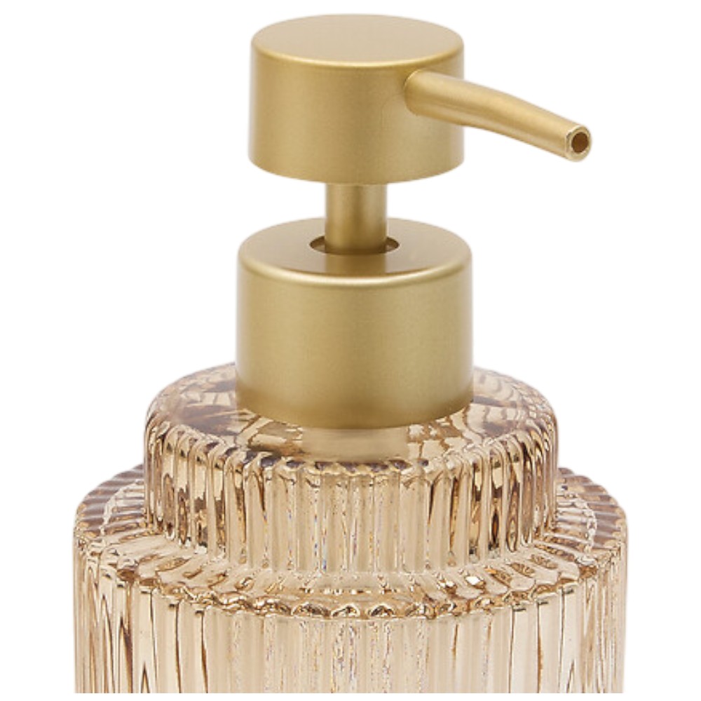 solis-ribbed-glass-soap-dispenser-amber-300ml