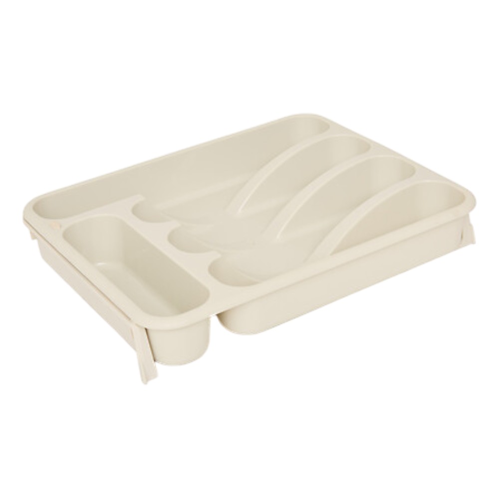 5five-extendable-polypropylene-6-compartment-cutlery-rack-beige