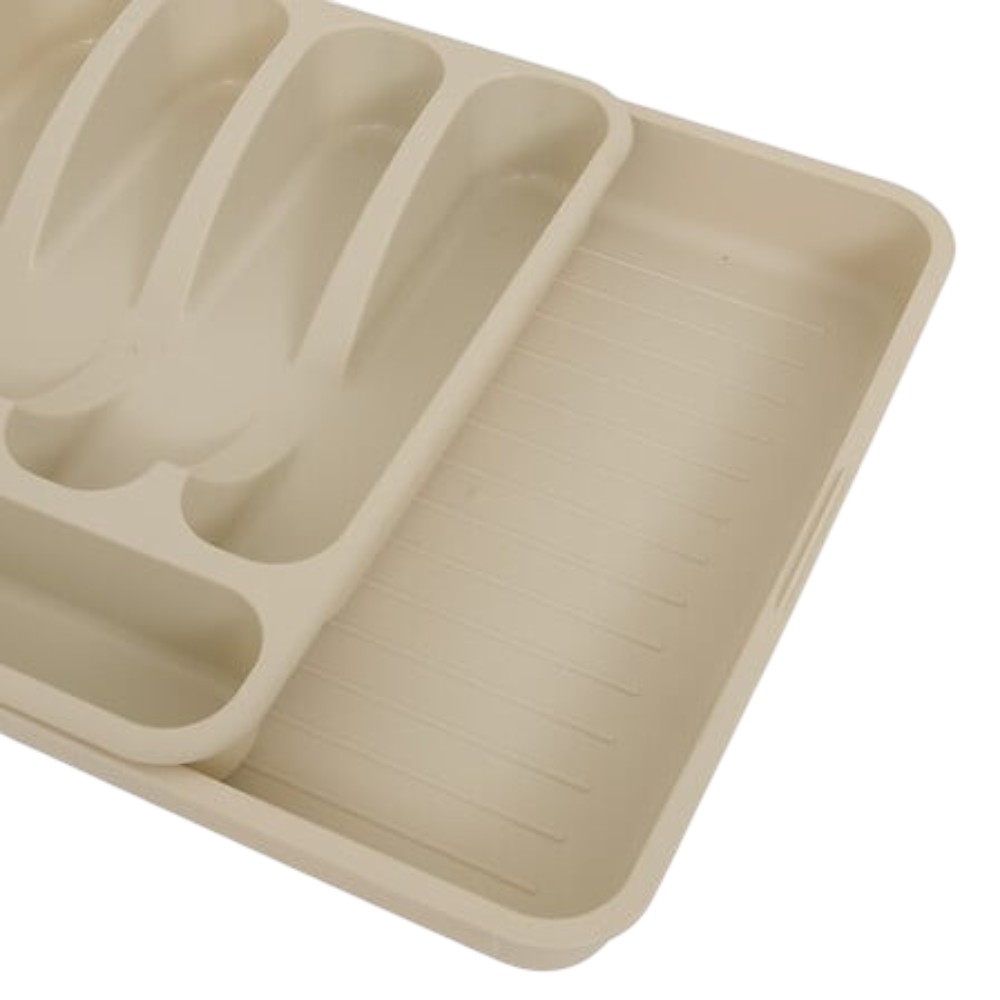 5five-extendable-polypropylene-6-compartment-cutlery-rack-beige