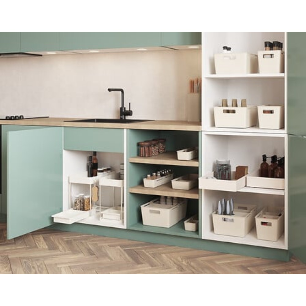 5five-stora-expandable-storage-organiser-with-dividers-clay-38-5cm