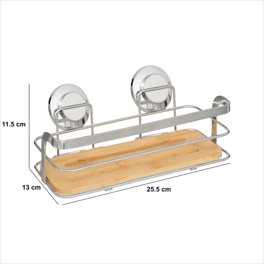 5five-suction-rectangular-shower-shelf-venterra-bamboo-silver