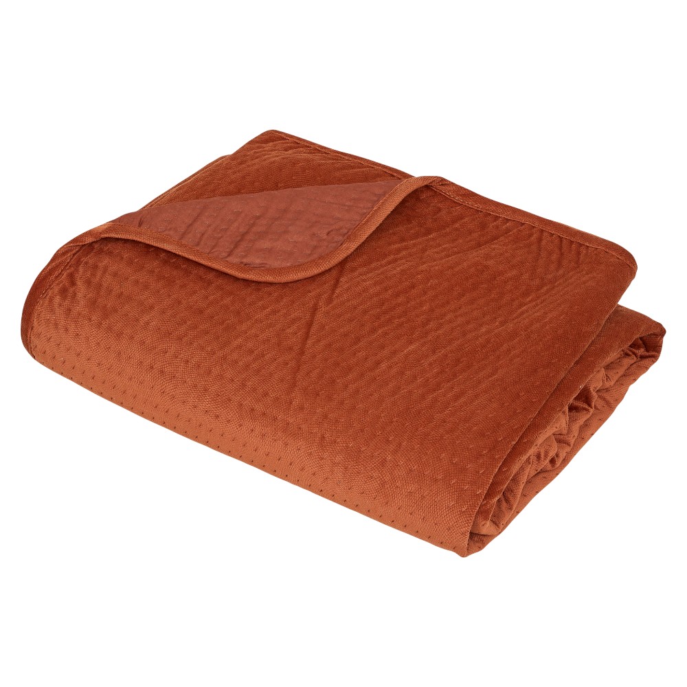 atmosphera-bedspread-lilou-with-2-pillowcases-terracotta-240-x-260-cm