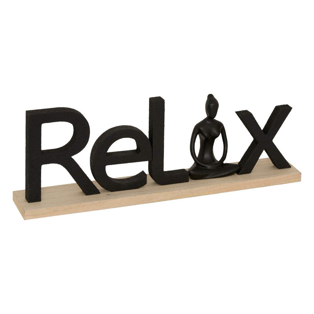 atmosphera-decorative-figurine-yogi-wood-word-relax-36-cm-x-6-cm-x-12-5-cm-2-assorted-colour