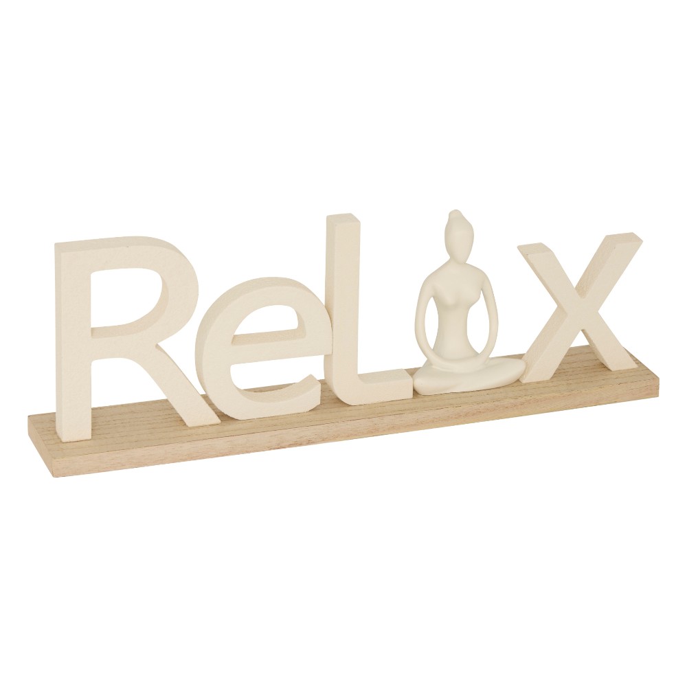 atmosphera-decorative-figurine-yogi-wood-word-relax-36-cm-x-6-cm-x-12-5-cm-2-assorted-colour