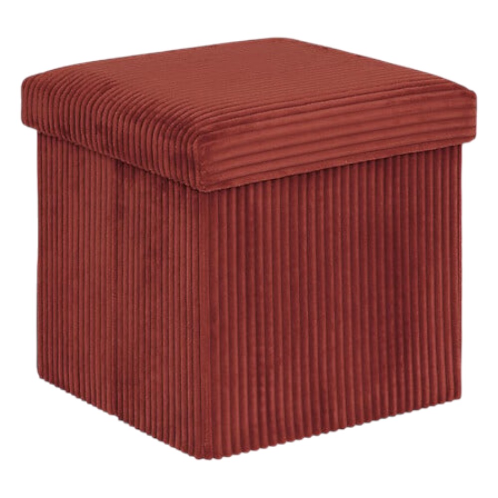 atmosphera-arum-foldable-storage-pouffe-corduroy-amber-38-cm