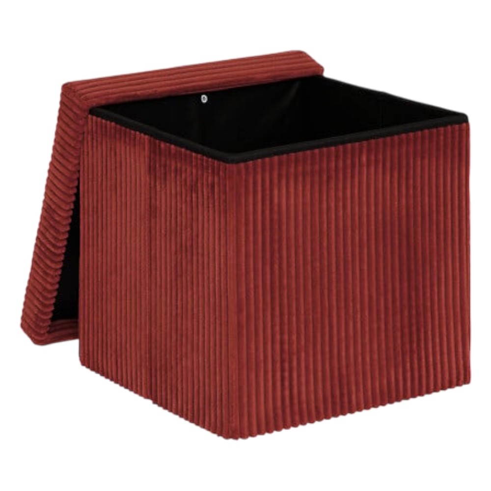 atmosphera-arum-foldable-storage-pouffe-corduroy-amber-38-cm