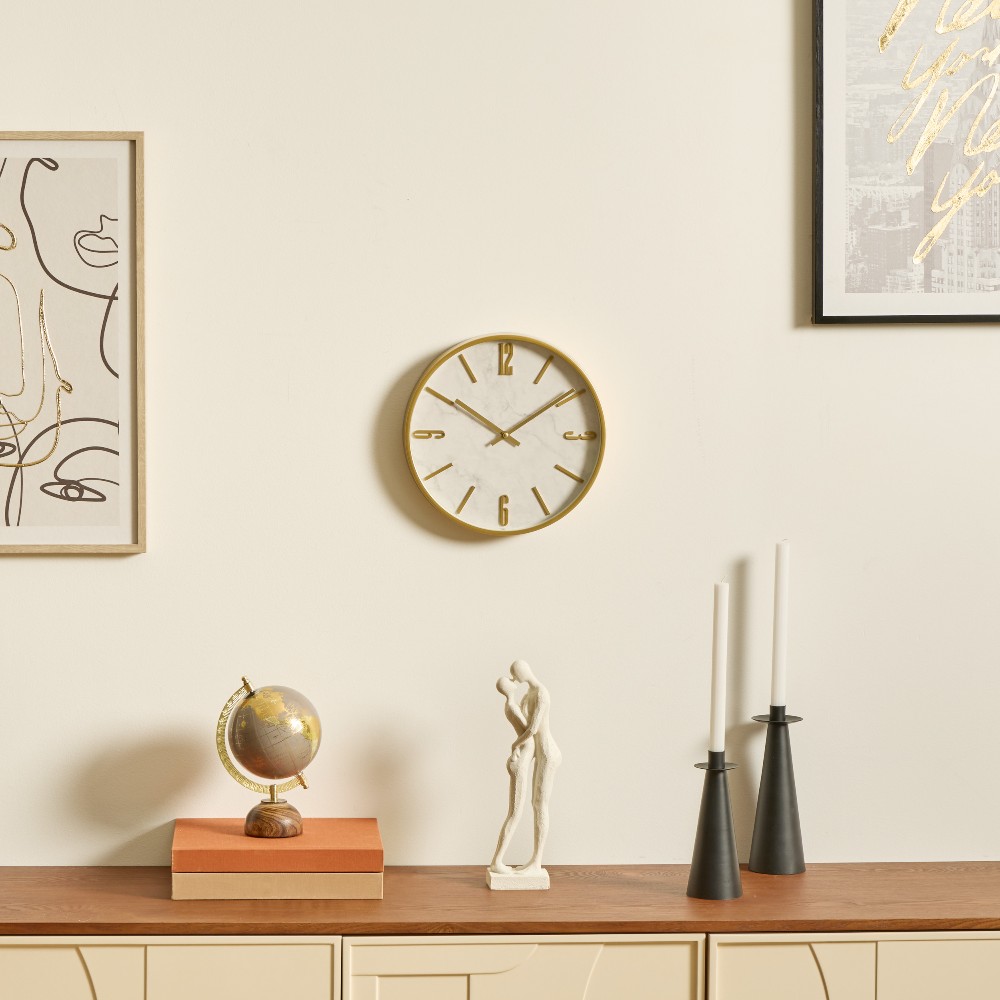 atmosphera-nathalie-plastic-wall-clock-beige-29-cm