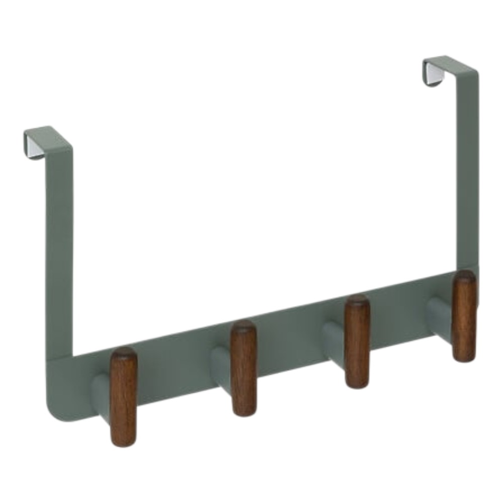 cassie-over-door-hook-4-rods-length-35-cm-green-wood-and-metal