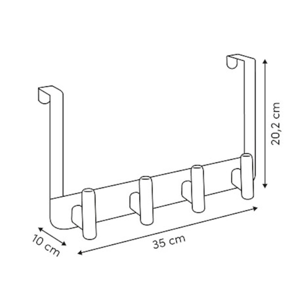 cassie-over-door-hook-4-rods-length-35-cm-green-wood-and-metal