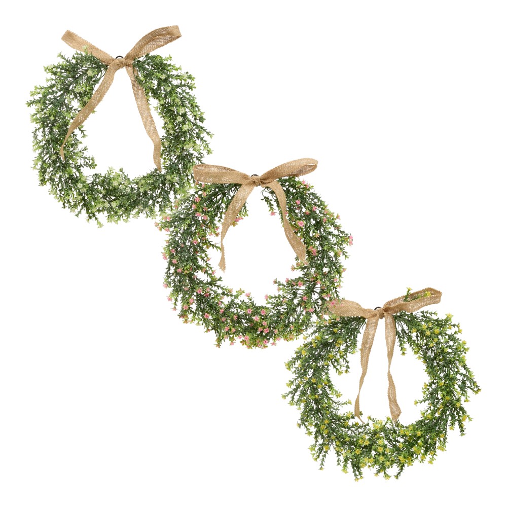 atmosphera-wreath-spring-with-bow-myri-d-40-cm-3-assorted-colours