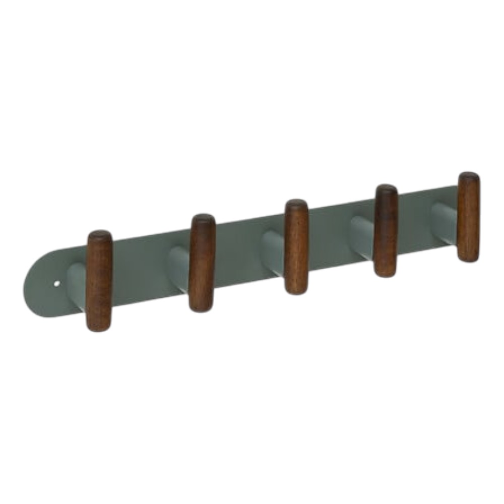 cassie-coat-hook-5-rods-length-40-cm-green-wood-and-metal