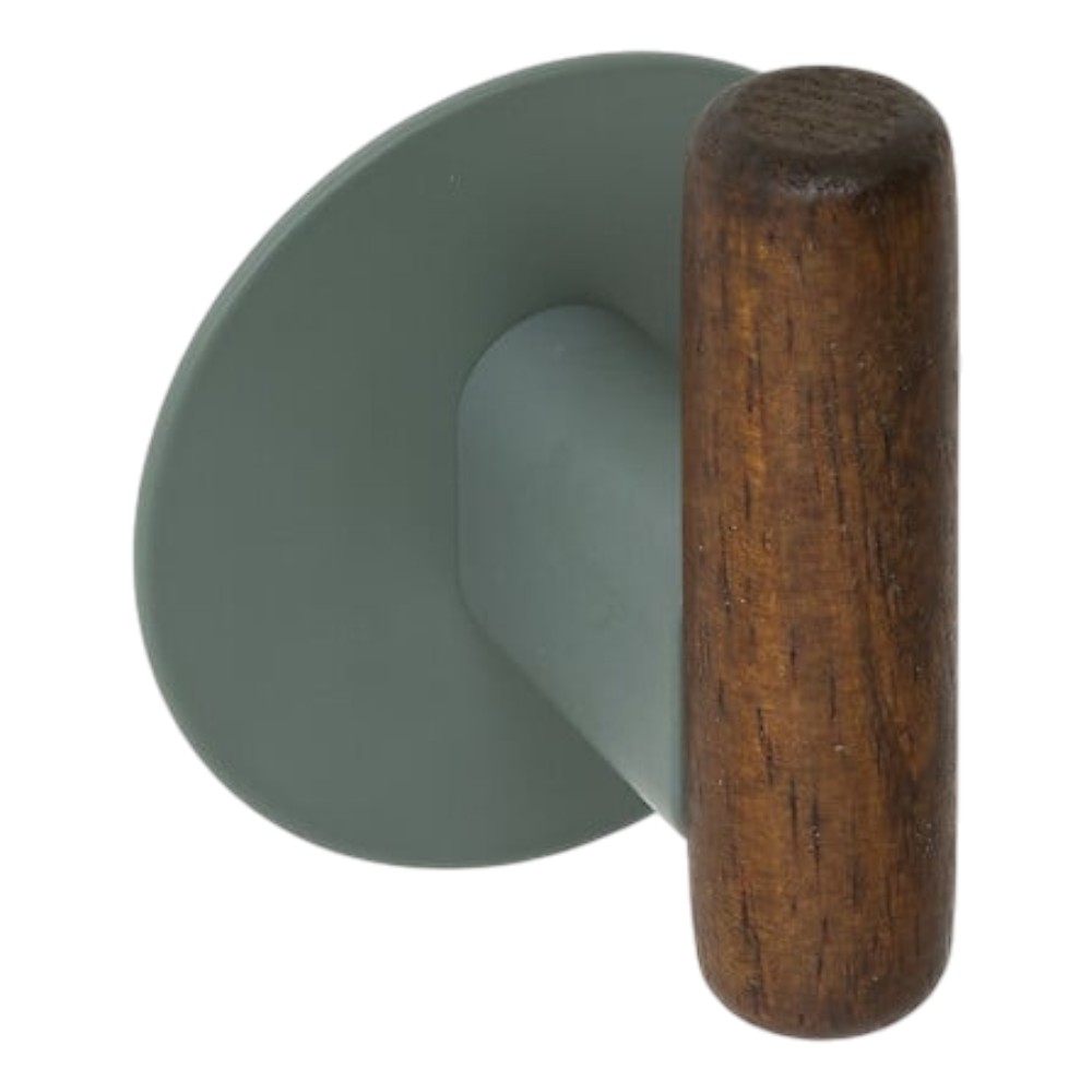 set-of-2-cassie-adhesive-hooks-height-8-2-cm-green-metal-and-wood