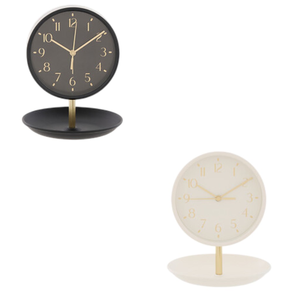 atmosphera-dany-alarm-clock-with-storage-tray-assorted-17-cm