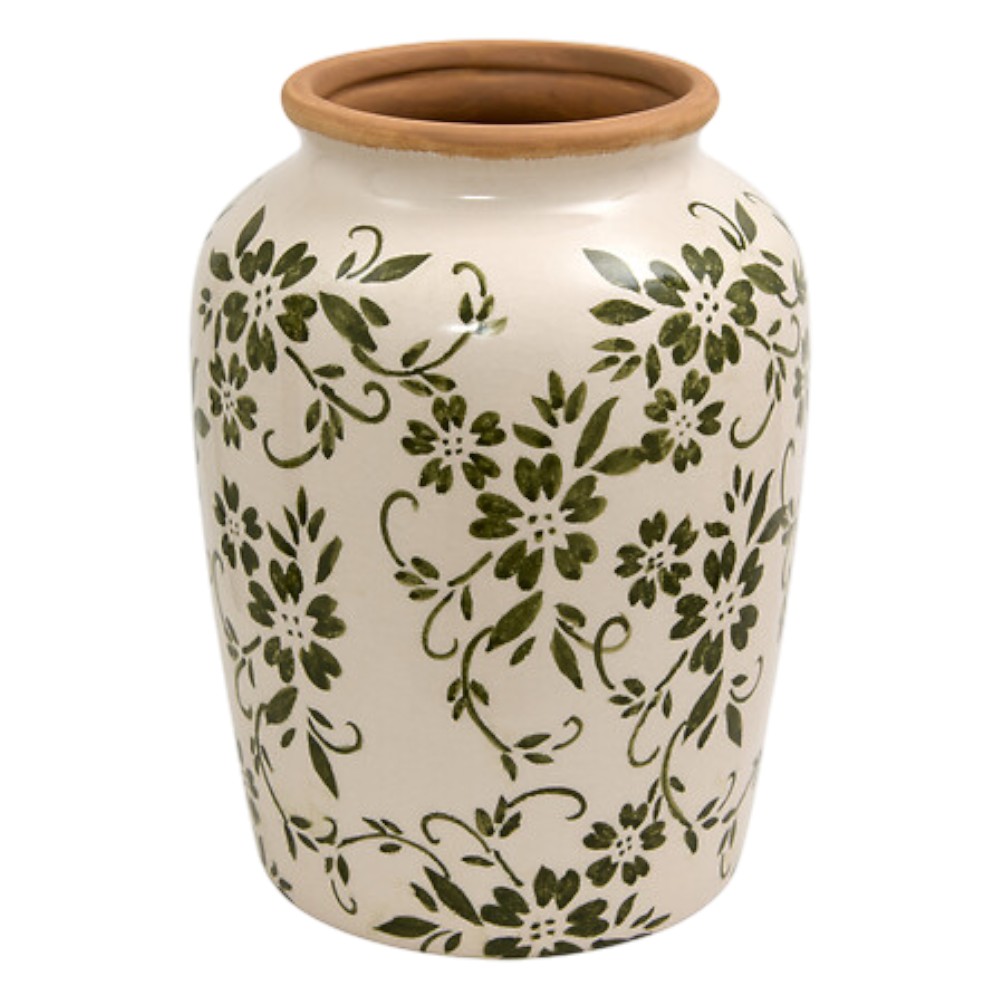 atmosphera-japo-hand-painted-ceramic-vase-light-green-floral-19-cm