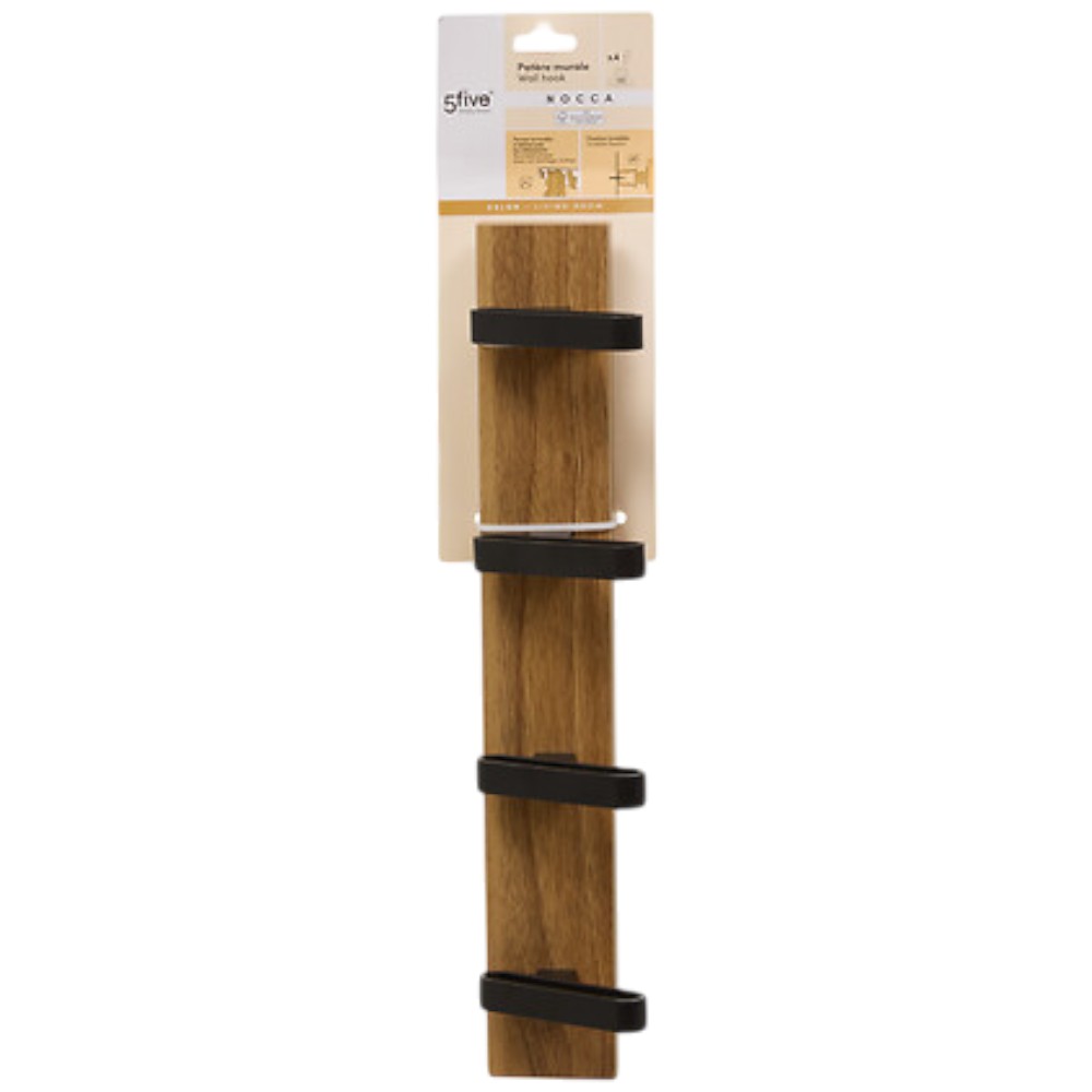 5five-nocca-wall-mounted-coat-rack-with-4-hooks-brown-40cm