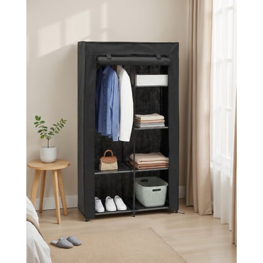 dressy-fabric-wardrobe-with-hanging-rail-and-4-shelves