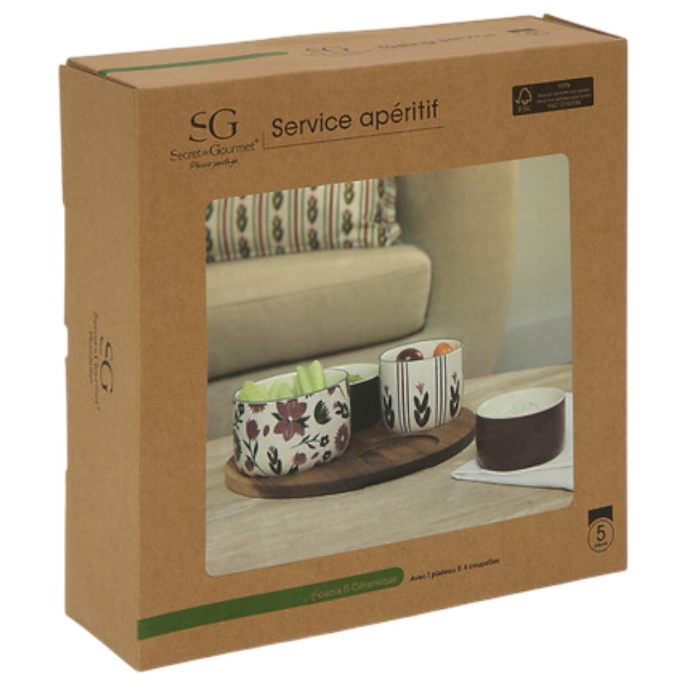 mona-5-piece-stoneware-appetizer-bowl-set-with-acacia-tray-25cm