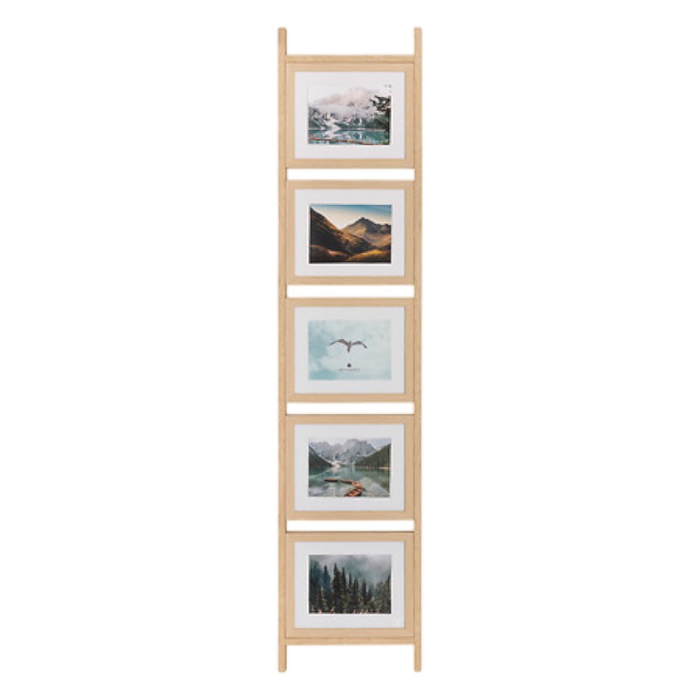 scott-ladder-photo-collage-frame-5-photos-golden-brown